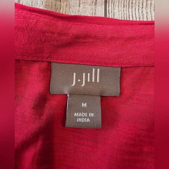 J. Jill Size Medium Embroidered 3/4 Sleeve Scoop Neck Cotton Top Shirt Boho - Picture 6 of 8